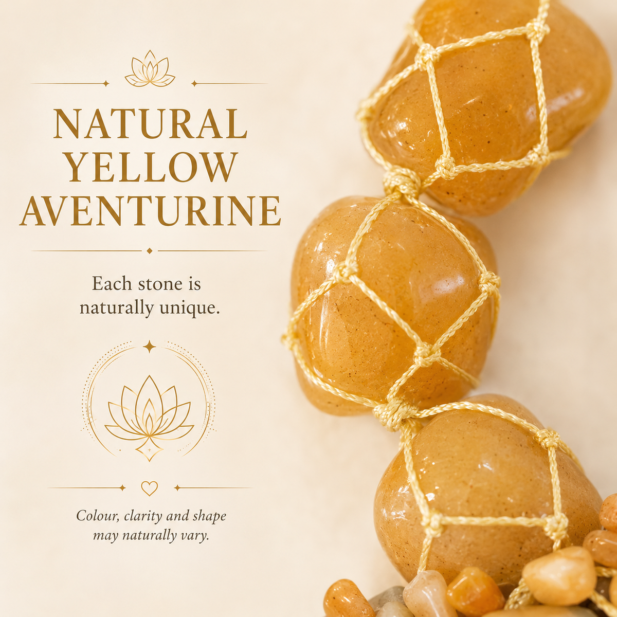 Yellow Aventurine Tumble Stone Hanging – Natural Crystal Home Décor
