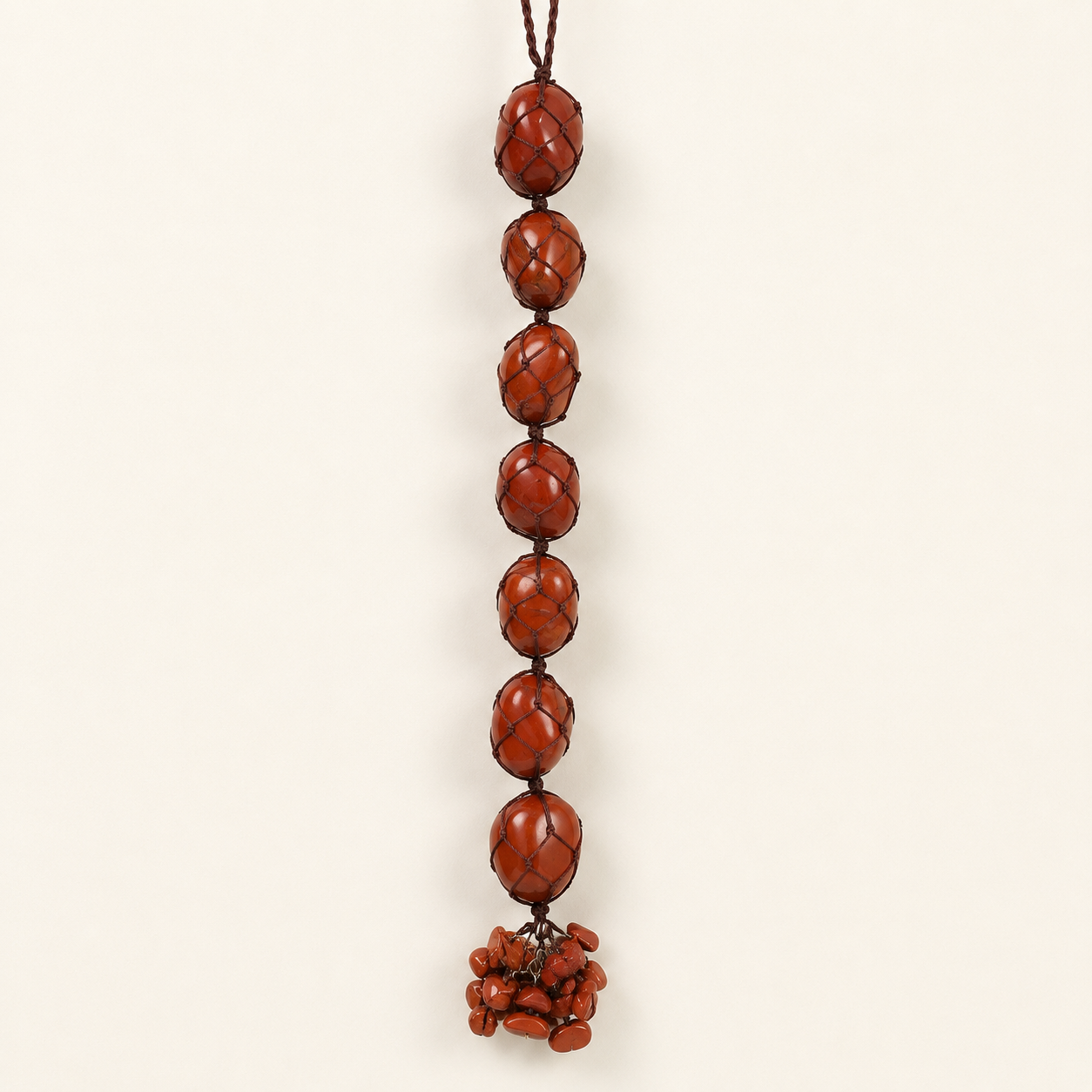 Red Jasper Tumble Stone Hanging – Natural Crystal Home Décor
