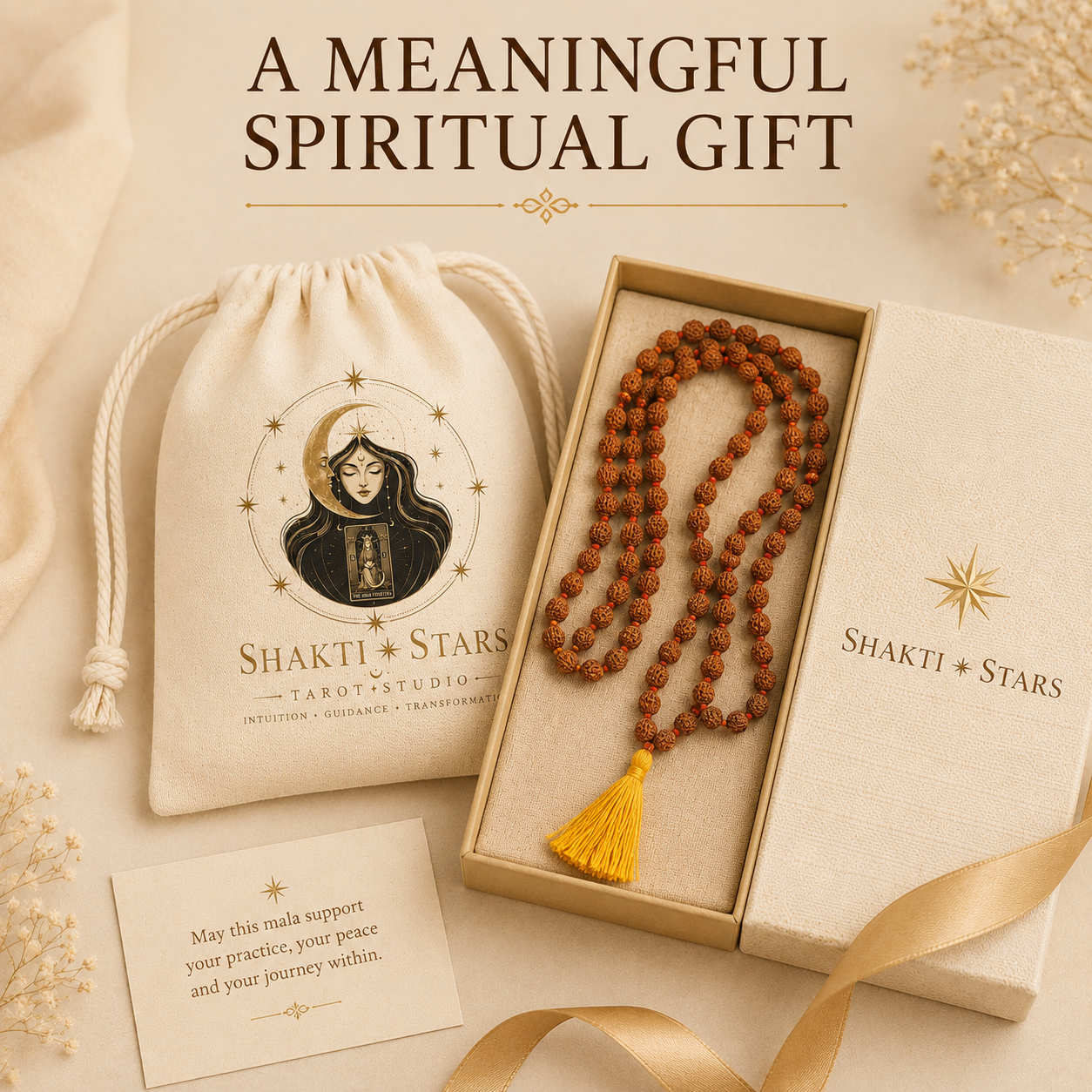Natural Rudraksha Ganthi Mala 6mm | Traditional Japa & Meditation Mala