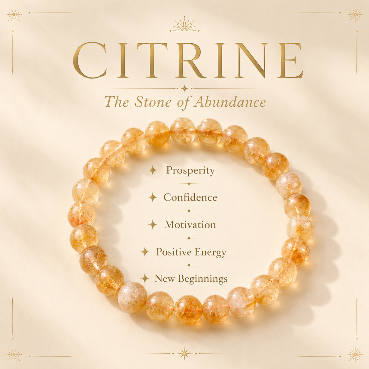 Natural Citrine Bracelet – Abundance, Confidence & Prosperity