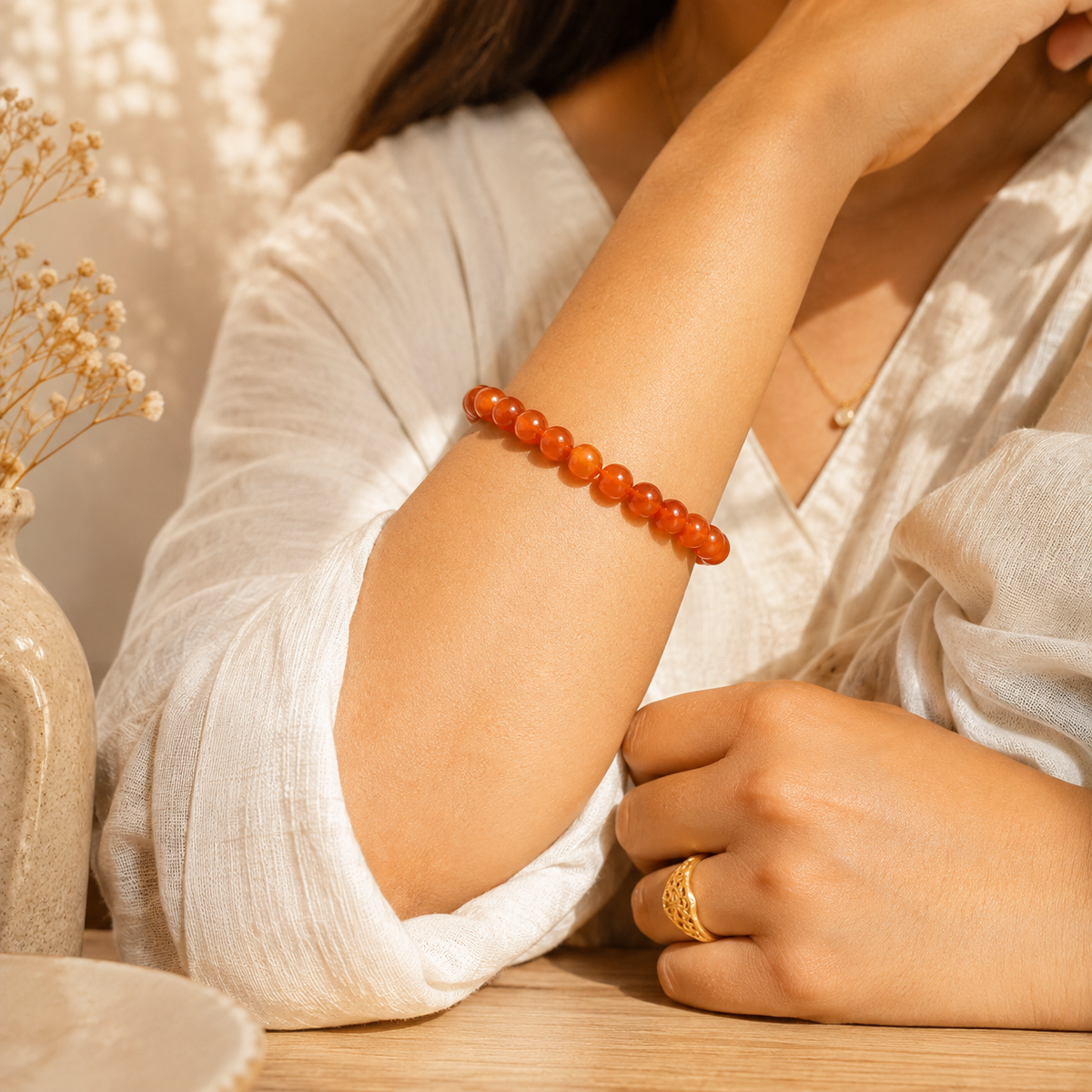 Carnelian Crystal Bracelet | Confidence, Creativity & Positive Energy