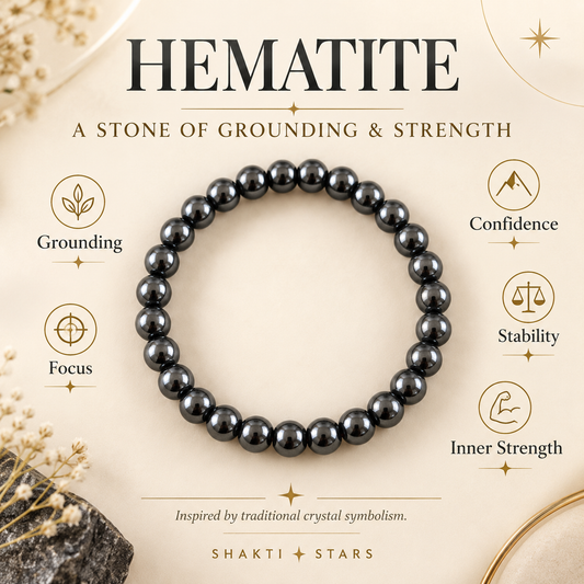 Natural Hematite Bracelet – Grounding, Strength & Focus