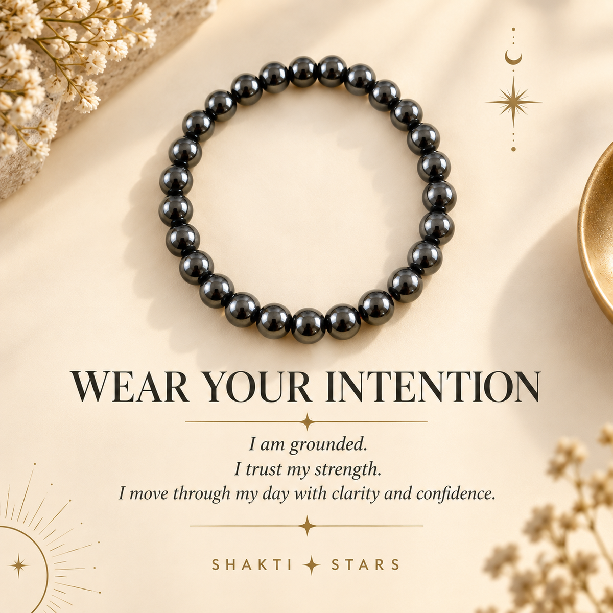 Natural Hematite Bracelet – Grounding, Strength & Focus
