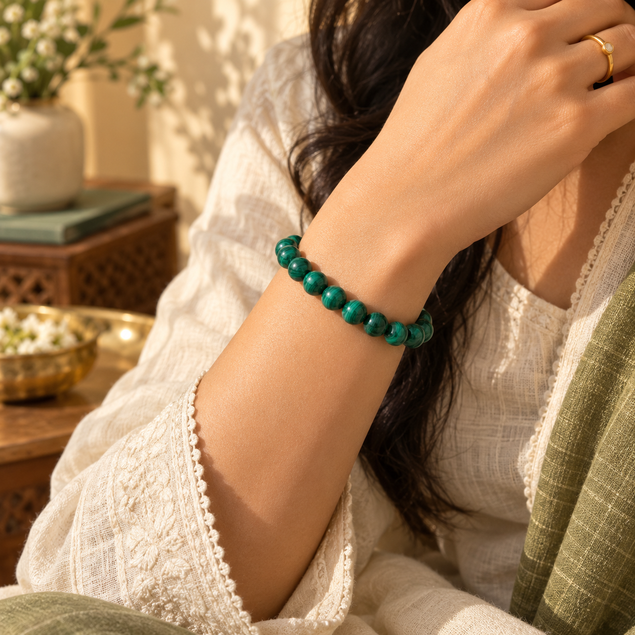 Natural Malachite Bracelet – Transformation, Protection & Heart Healing