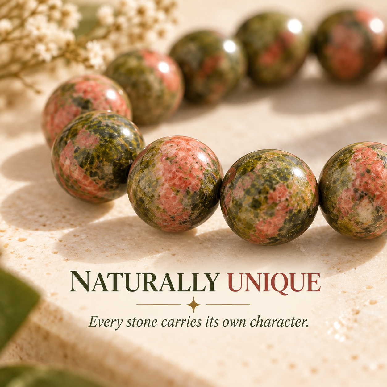 Natural Unakite Bracelet – Balance, Growth & Emotional Healing