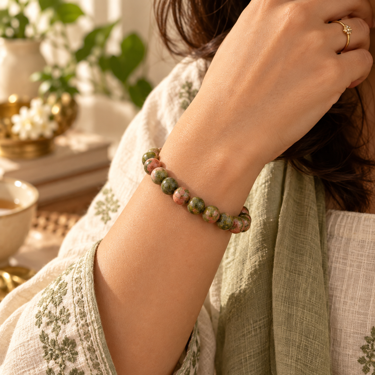 Natural Unakite Bracelet – Balance, Growth & Emotional Healing