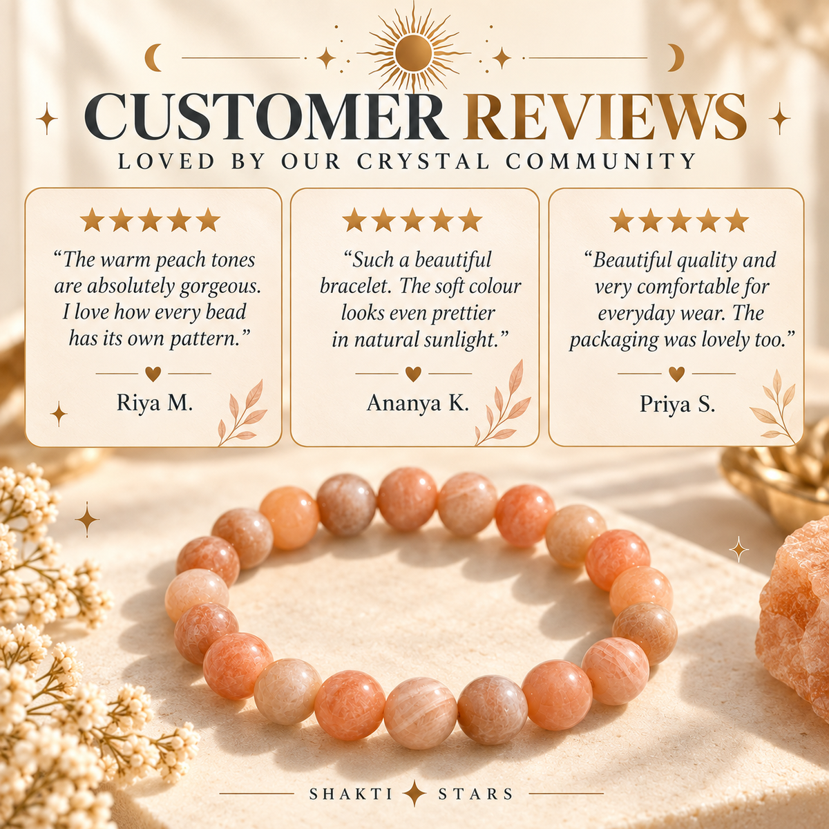 Natural Sunstone Bracelet – Joy, Confidence & Positive Energy