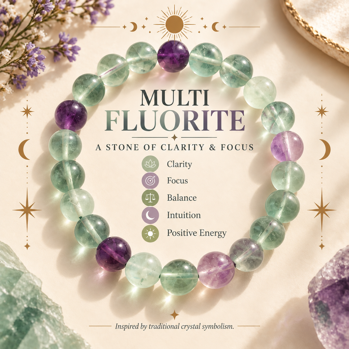 Natural Multi Fluorite Bracelet – Focus, Clarity & Positive Transformation