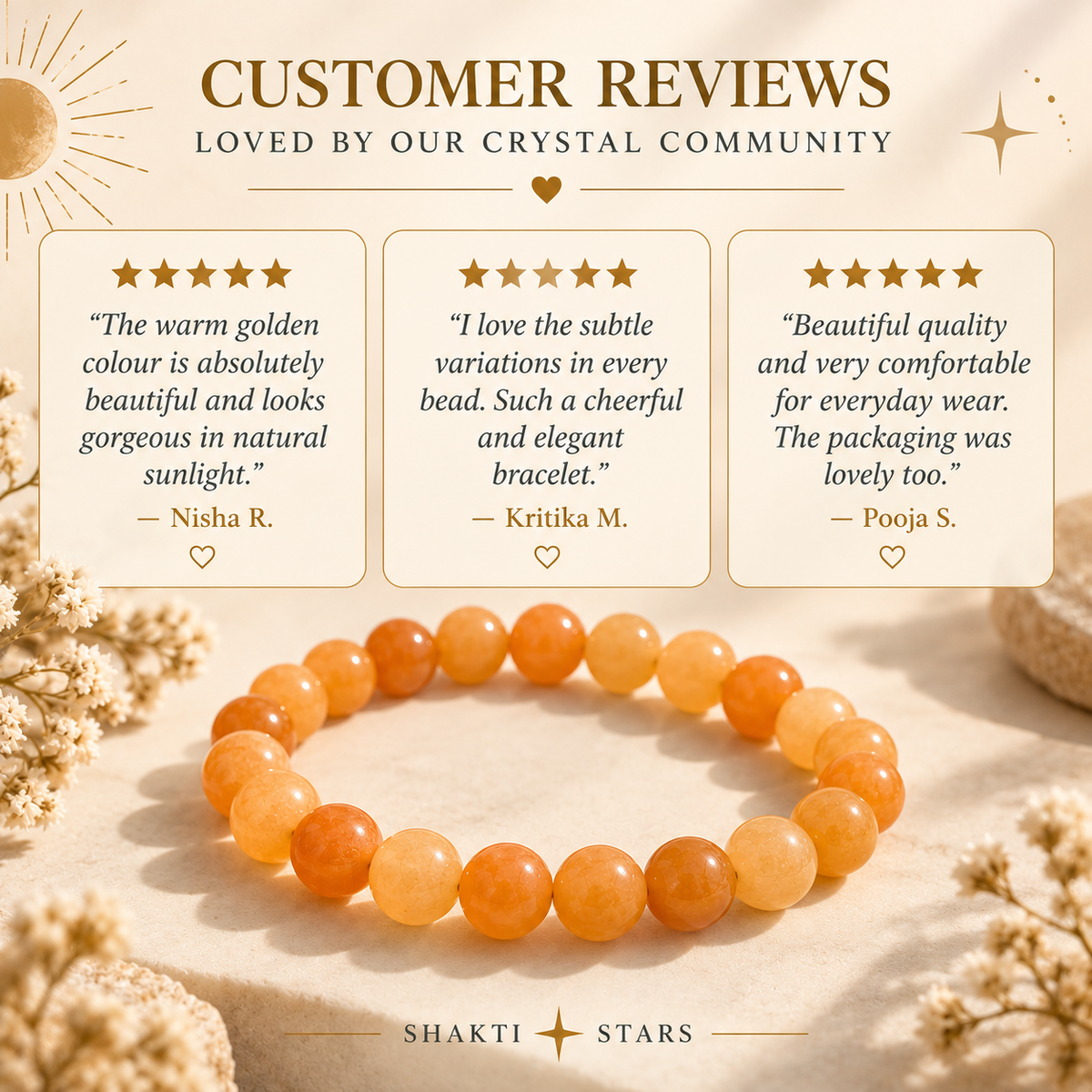 Natural Yellow Aventurine Bracelet – Optimism, Willpower & Abundance