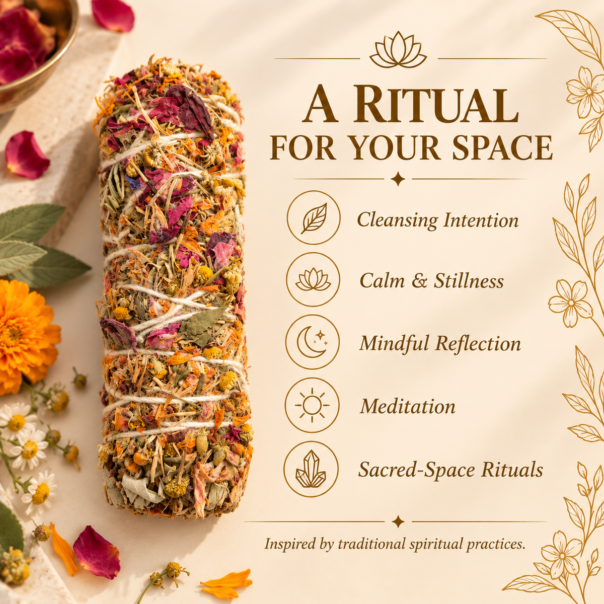 Sage Botanical Bundle – Rose, Marigold, Loban & Chamomile
