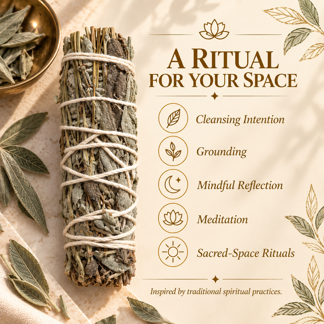 Whole-Leaf Sage Bundle – Purification, Clarity & Sacred Space