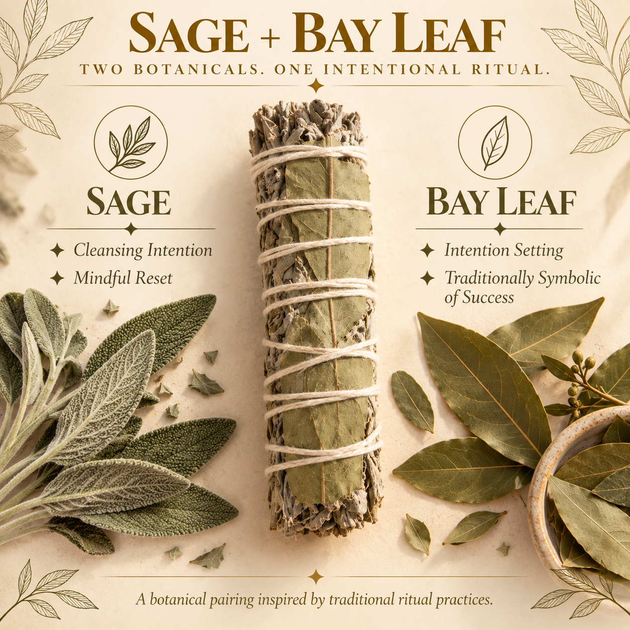 Sage + Bay Leaf Ritual Bundle – Manifestation, Protection & Clarity