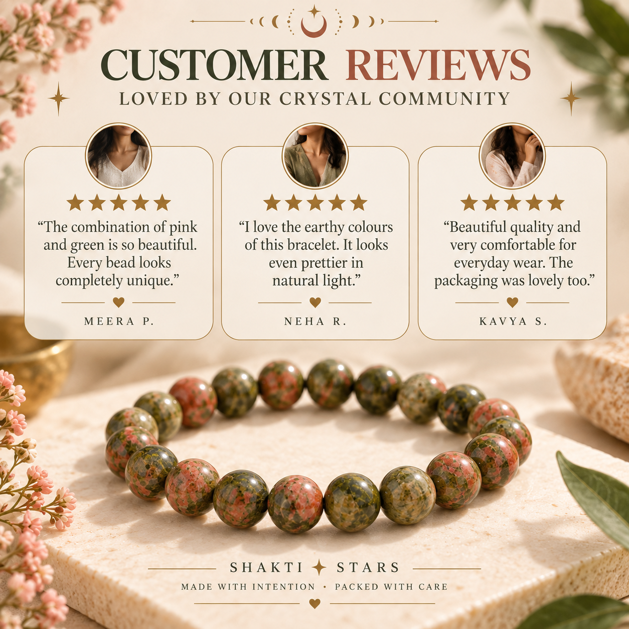 Natural Unakite Bracelet – Balance, Growth & Emotional Healing