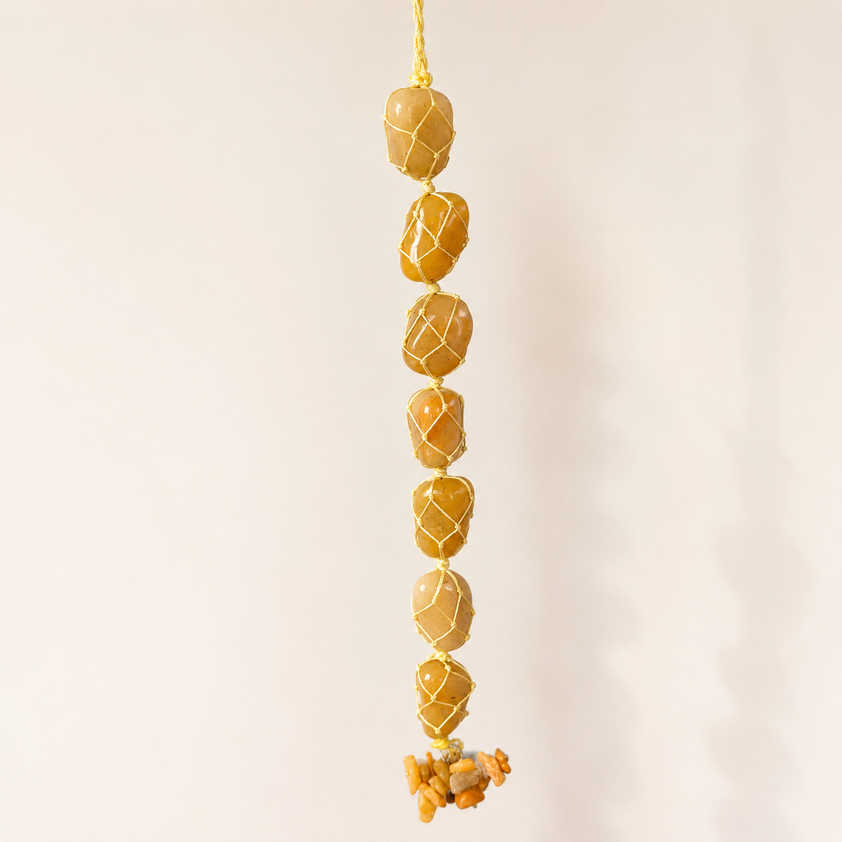 Yellow Aventurine Tumble Stone Hanging – Natural Crystal Home Décor