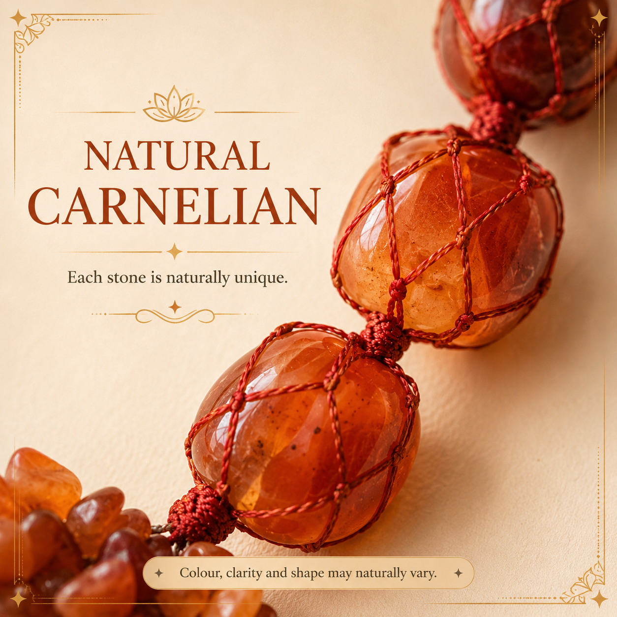 Carnelian Tumble Stone Hanging – Natural Crystal Home Décor