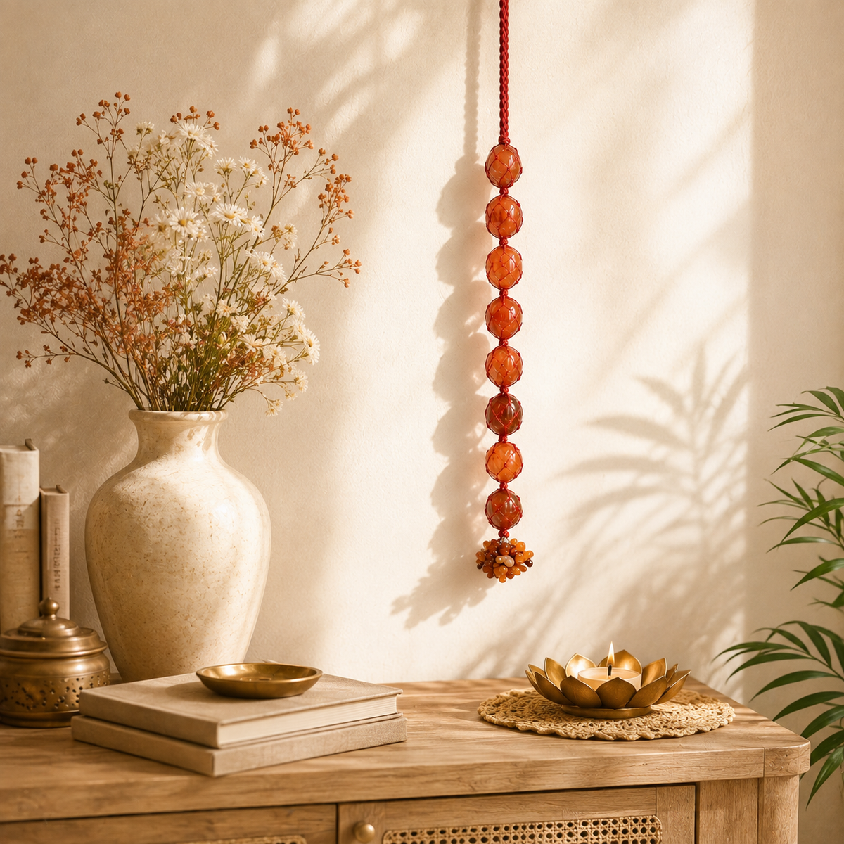 Carnelian Tumble Stone Hanging – Natural Crystal Home Décor