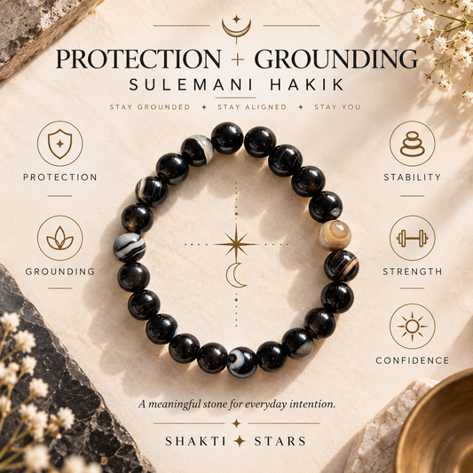 Natural Sulemani Hakik Bracelet – Protection, Grounding & Spiritual Strength