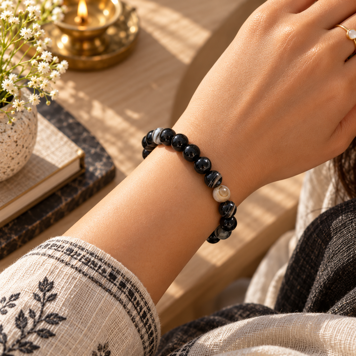 Natural Sulemani Hakik Bracelet – Protection, Grounding & Spiritual Strength