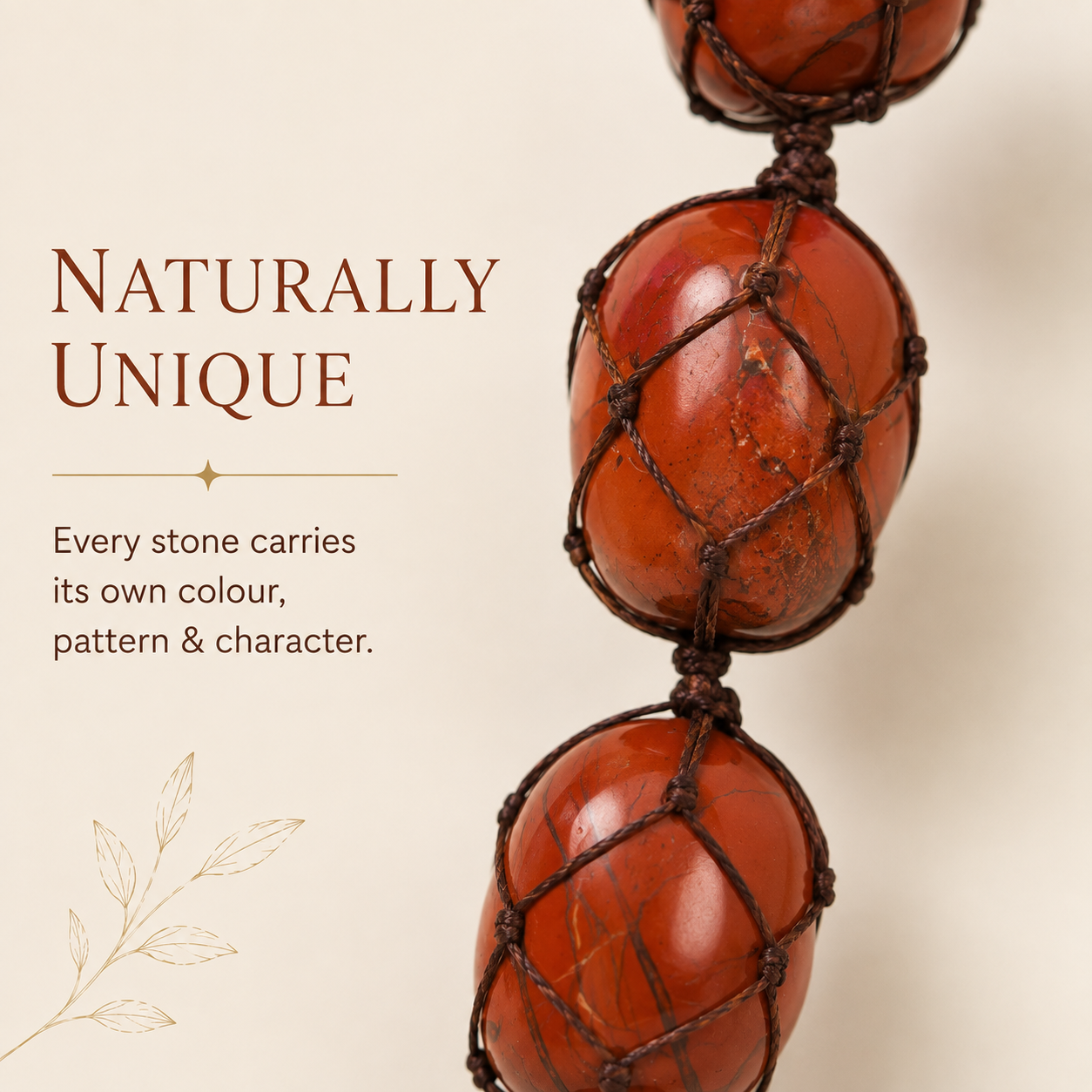 Red Jasper Tumble Stone Hanging – Natural Crystal Home Décor