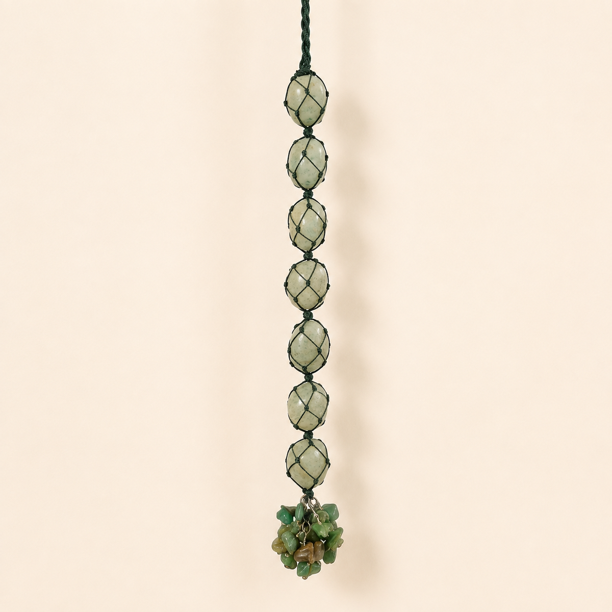 Green Aventurine Tumble Stone Hanging – Natural Crystal Home Décor