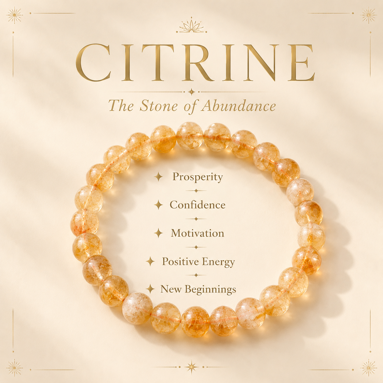 Natural Citrine Bracelet – Abundance, Confidence & Prosperity