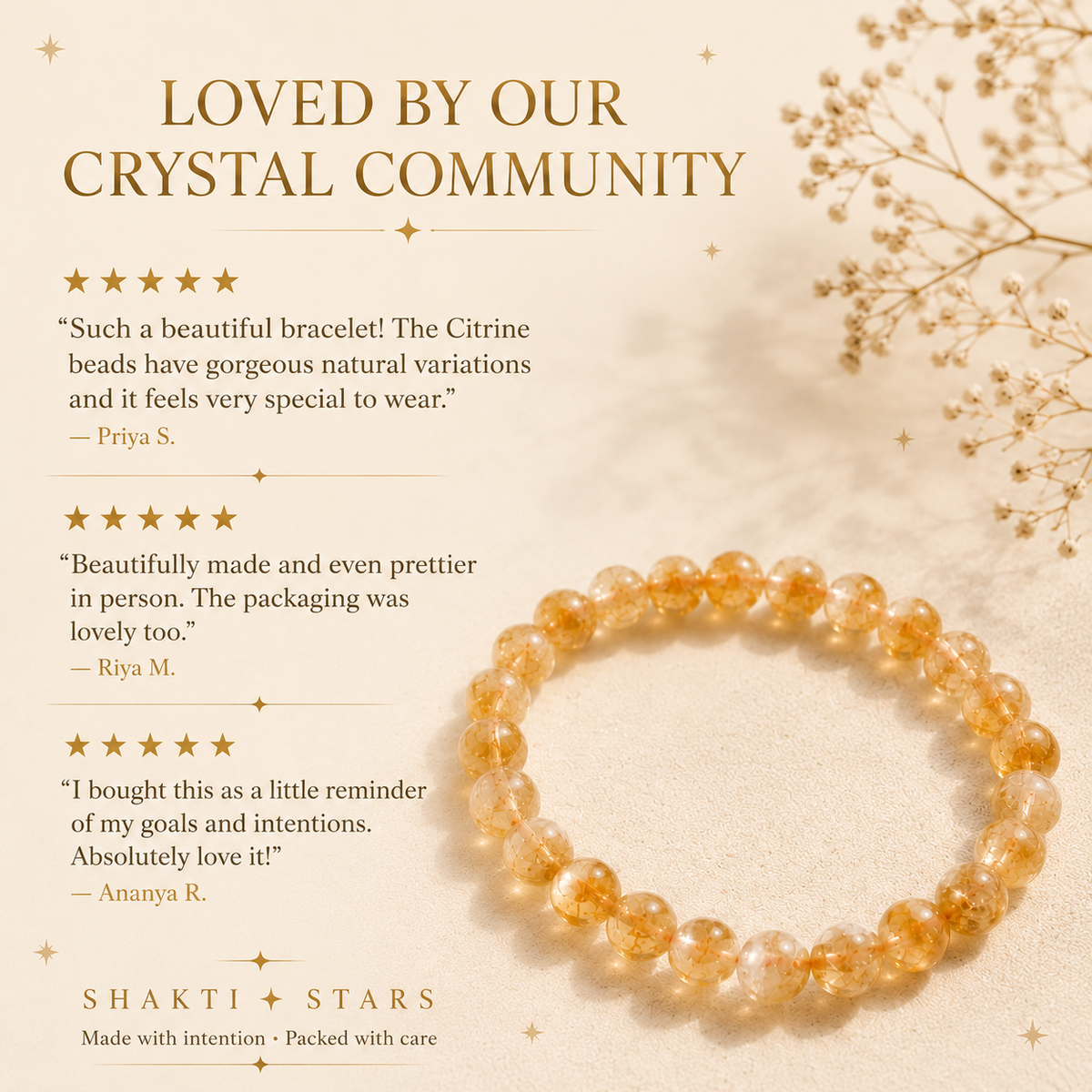 Natural Citrine Bracelet – Abundance, Confidence & Prosperity