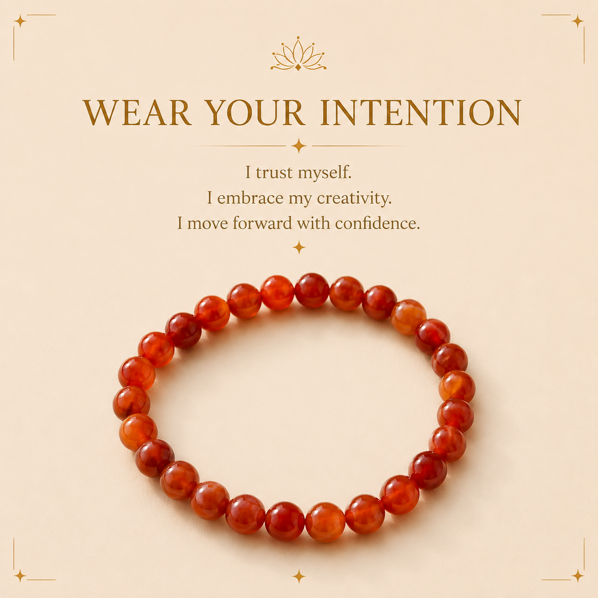 Carnelian Crystal Bracelet | Confidence, Creativity & Positive Energy