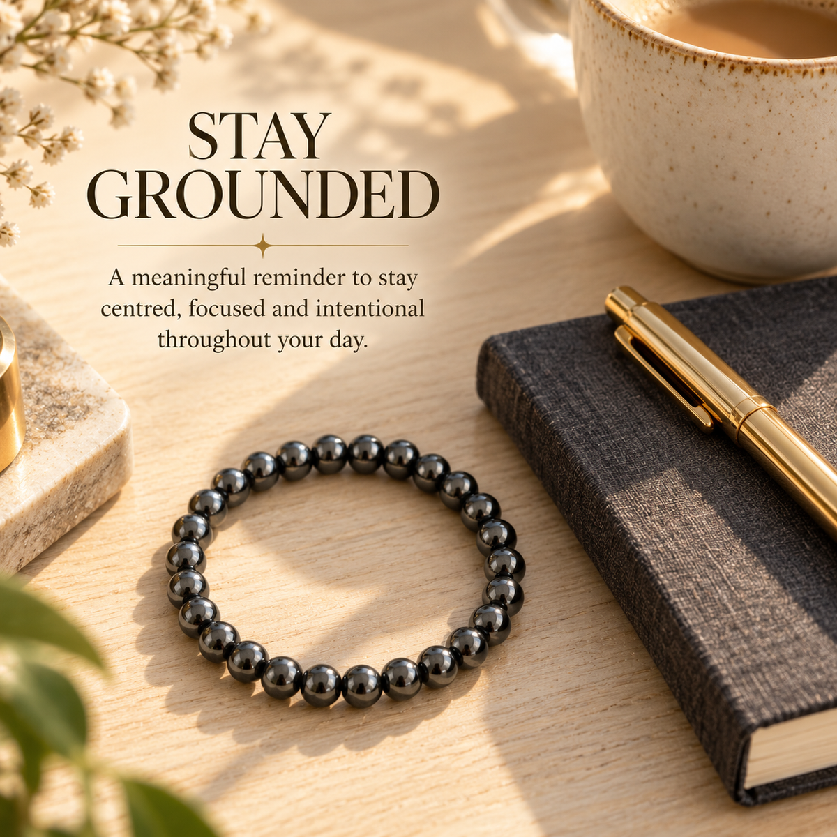 Natural Hematite Bracelet – Grounding, Strength & Focus