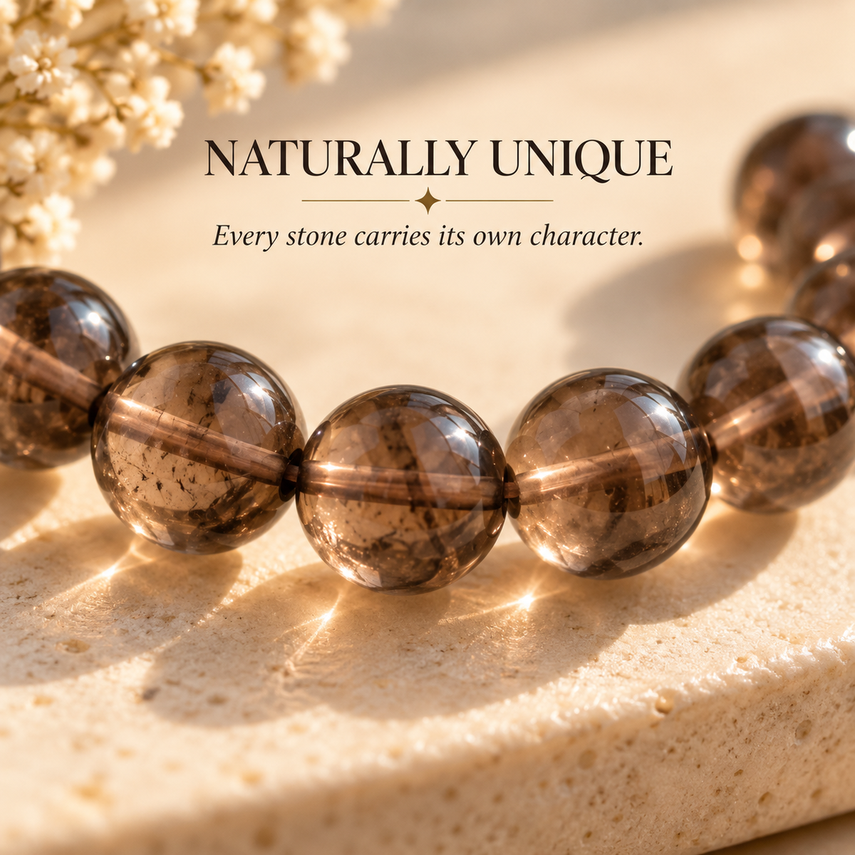 Natural Smoky Quartz Bracelet – Grounding, Calm & Protection