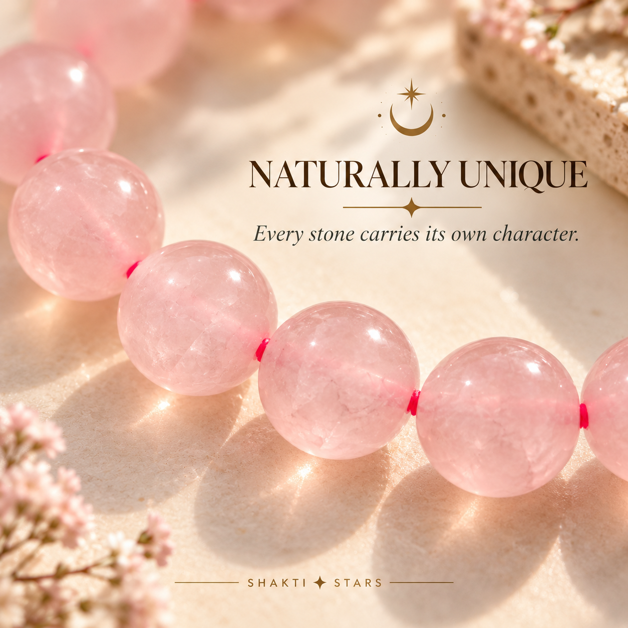 Natural Rose Quartz Bracelet – Love, Compassion & Heart Healing