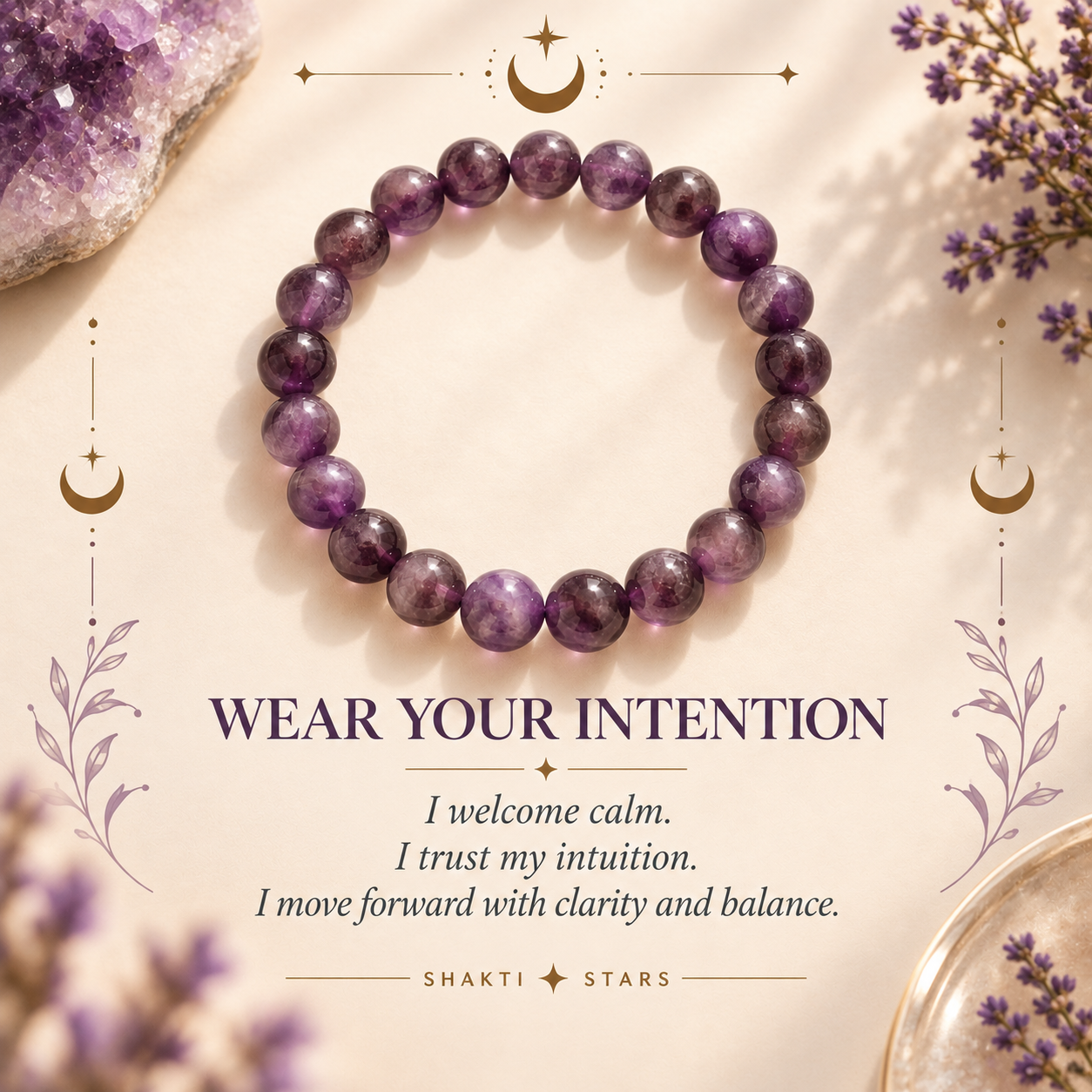 Natural Amethyst Bracelet – Calm, Clarity & Spiritual Protection