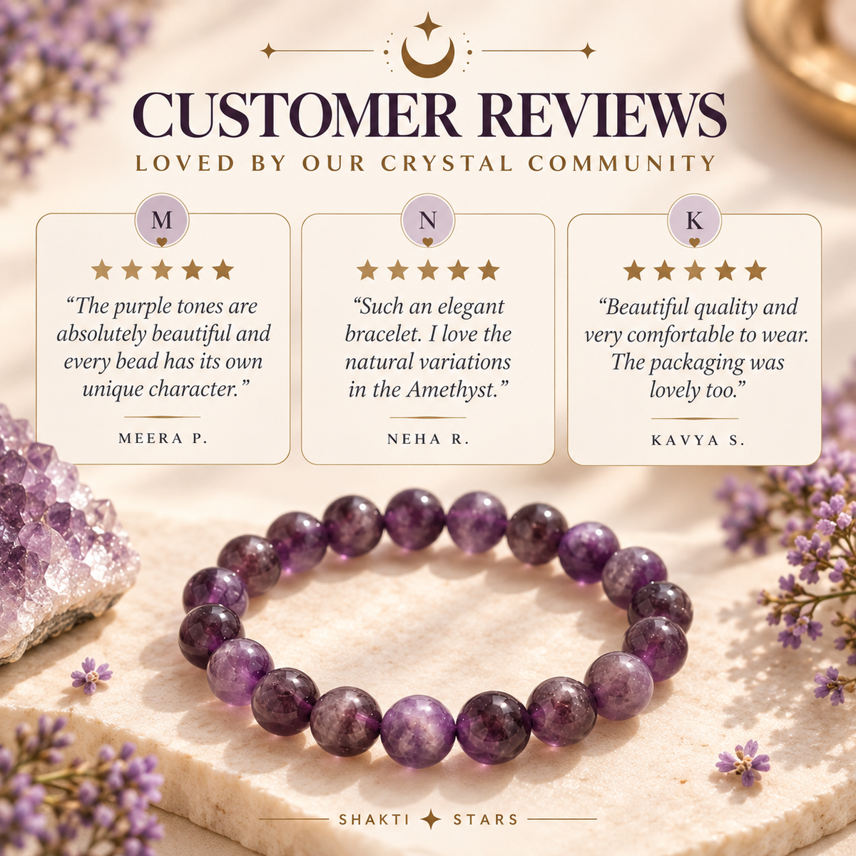Natural Amethyst Bracelet – Calm, Clarity & Spiritual Protection