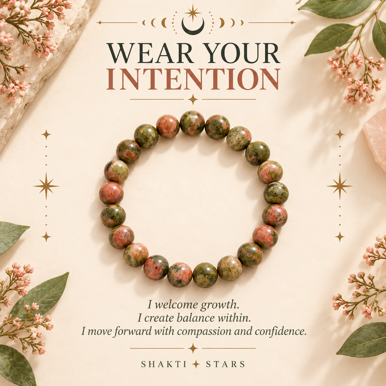 Natural Unakite Bracelet – Balance, Growth & Emotional Healing