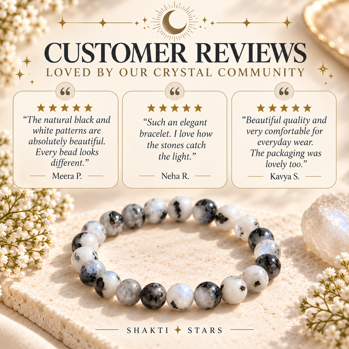 Natural Rainbow Moonstone Bracelet – Intuition, New Beginnings & Inner Glow