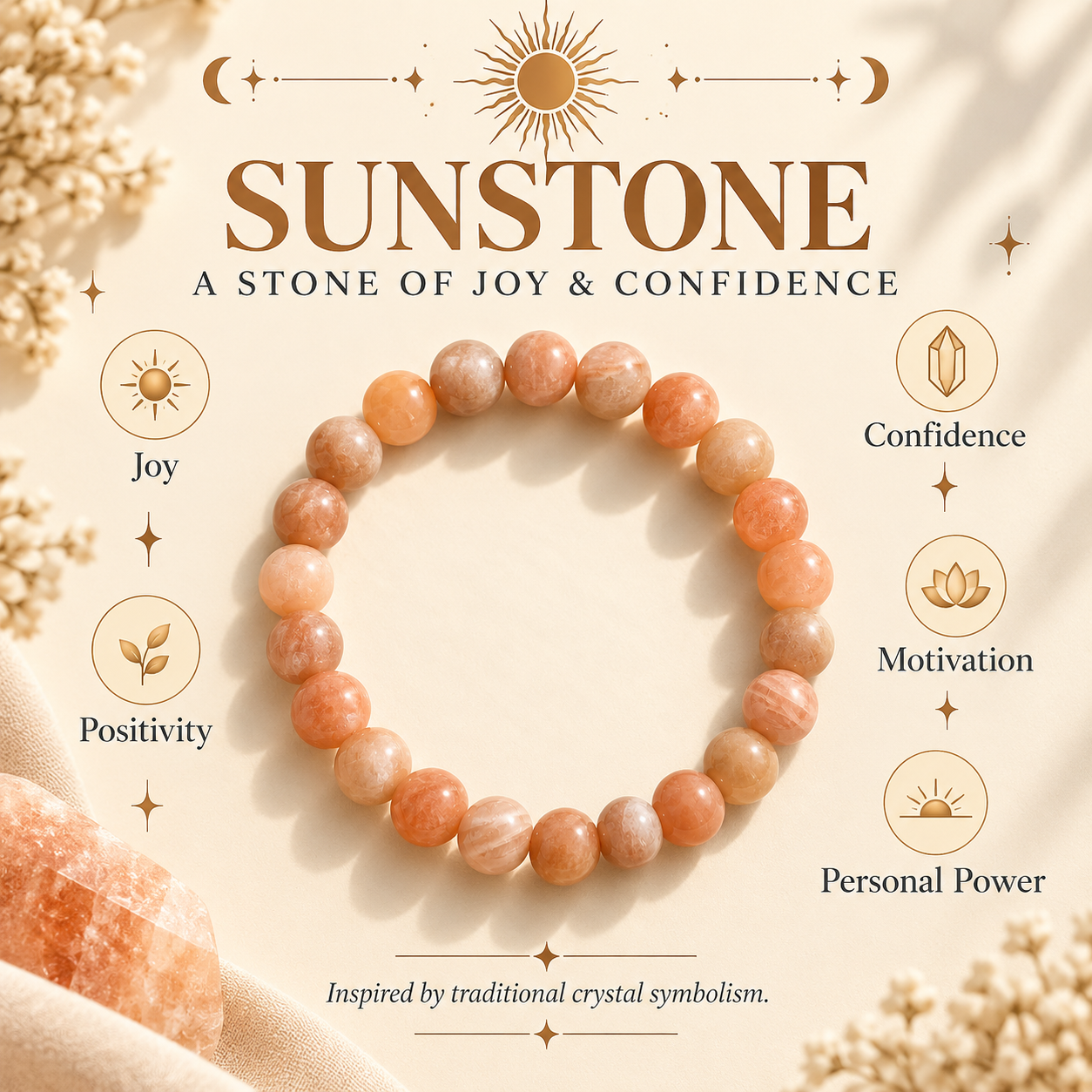 Natural Sunstone Bracelet – Joy, Confidence & Positive Energy