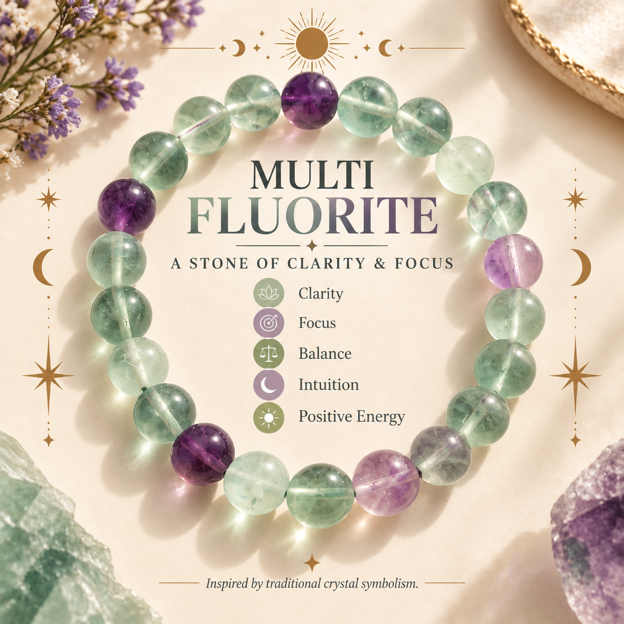 Natural Multi Fluorite Bracelet – Focus, Clarity & Positive Transformation