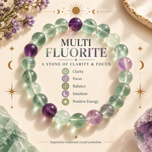 Natural Multi Fluorite Bracelet – Focus, Clarity & Positive Transformation