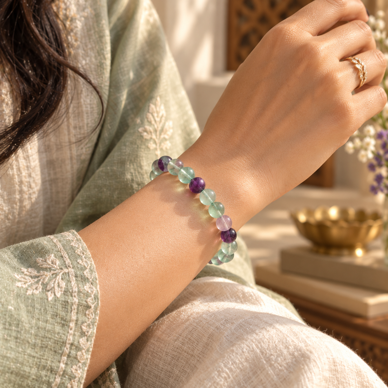 Natural Multi Fluorite Bracelet – Focus, Clarity & Positive Transformation