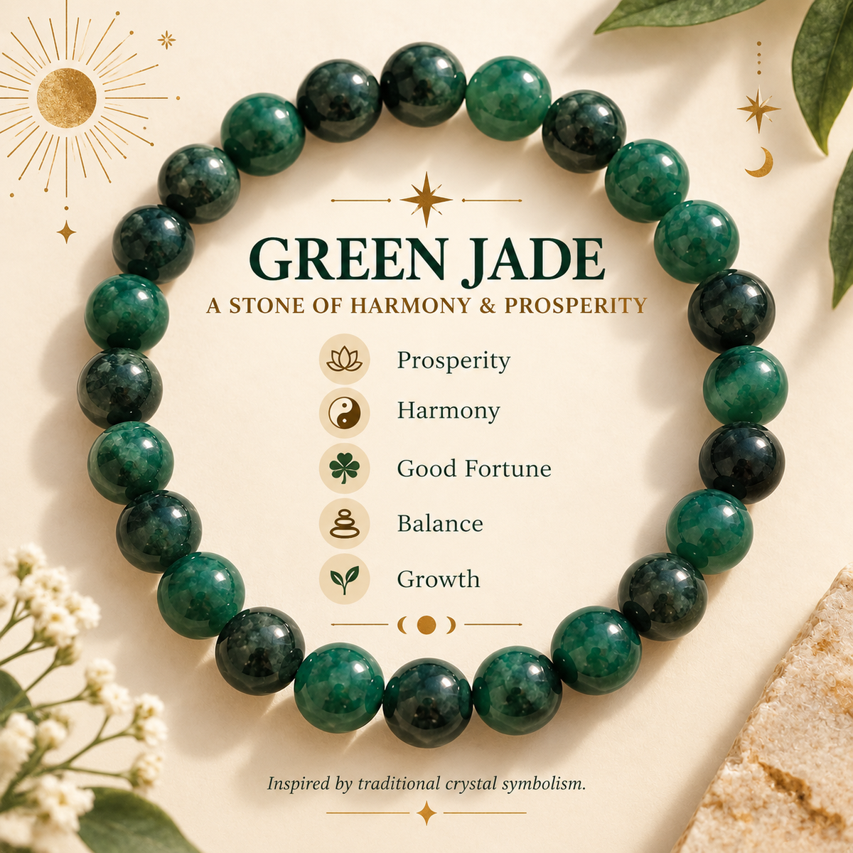 Natural Green Jade Bracelet – Luck, Prosperity & Harmony