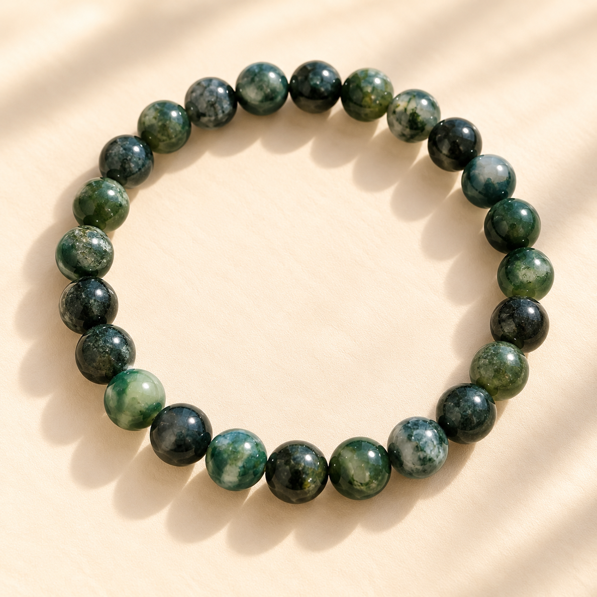 Natural Moss Agate Bracelet – Growth, Abundance & Nature's Calm
