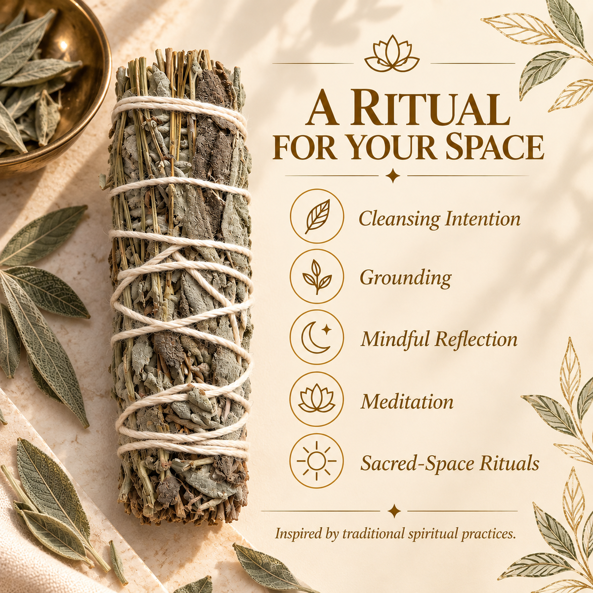 Whole-Leaf Sage Bundle – Purification, Clarity & Sacred Space