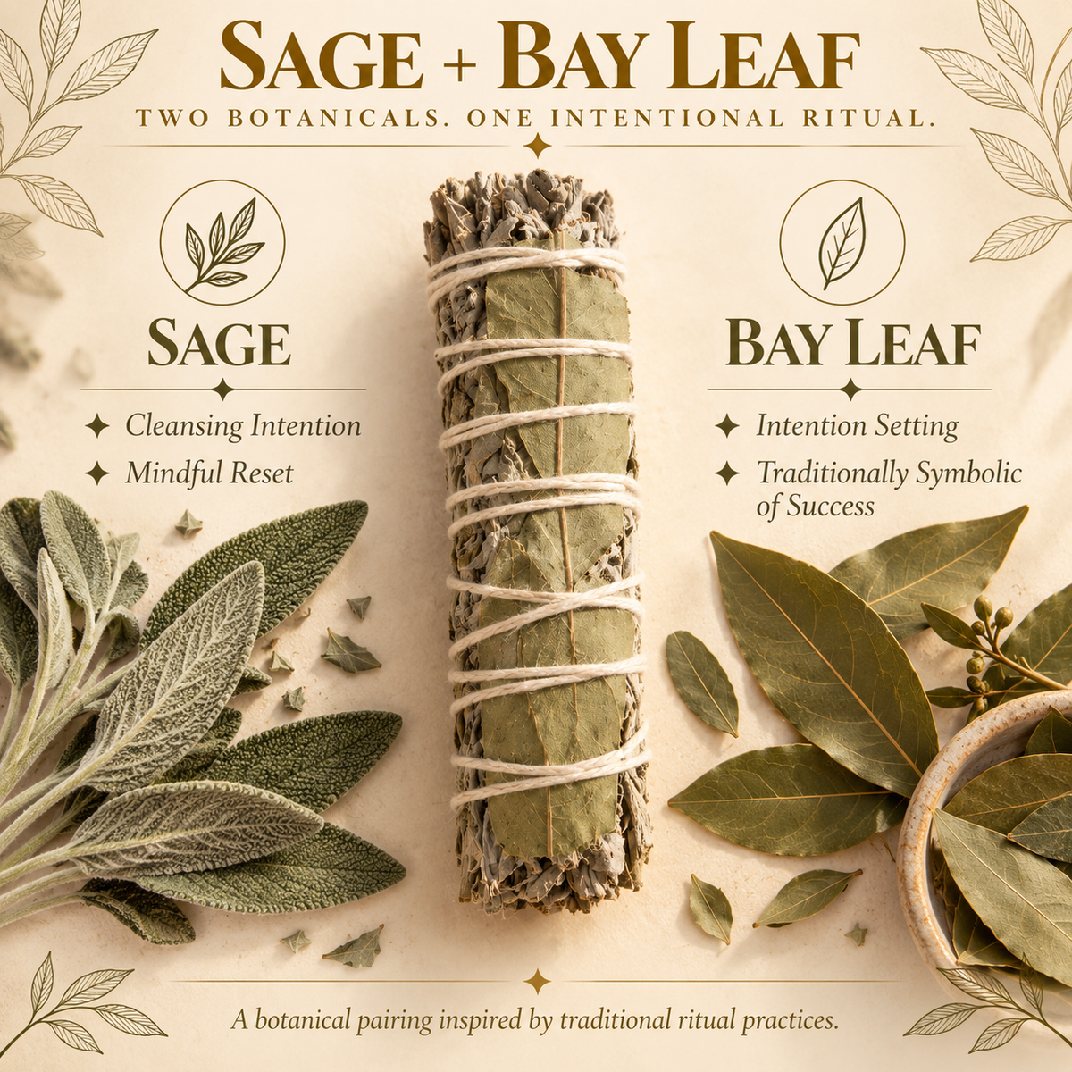 Sage + Bay Leaf Ritual Bundle – Manifestation, Protection & Clarity