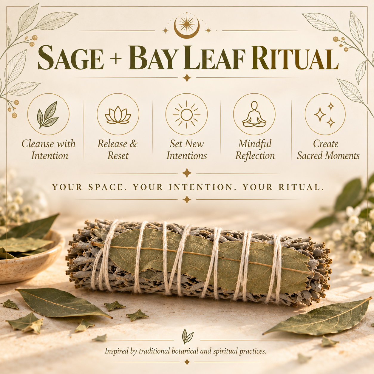 Sage + Bay Leaf Ritual Bundle – Manifestation, Protection & Clarity