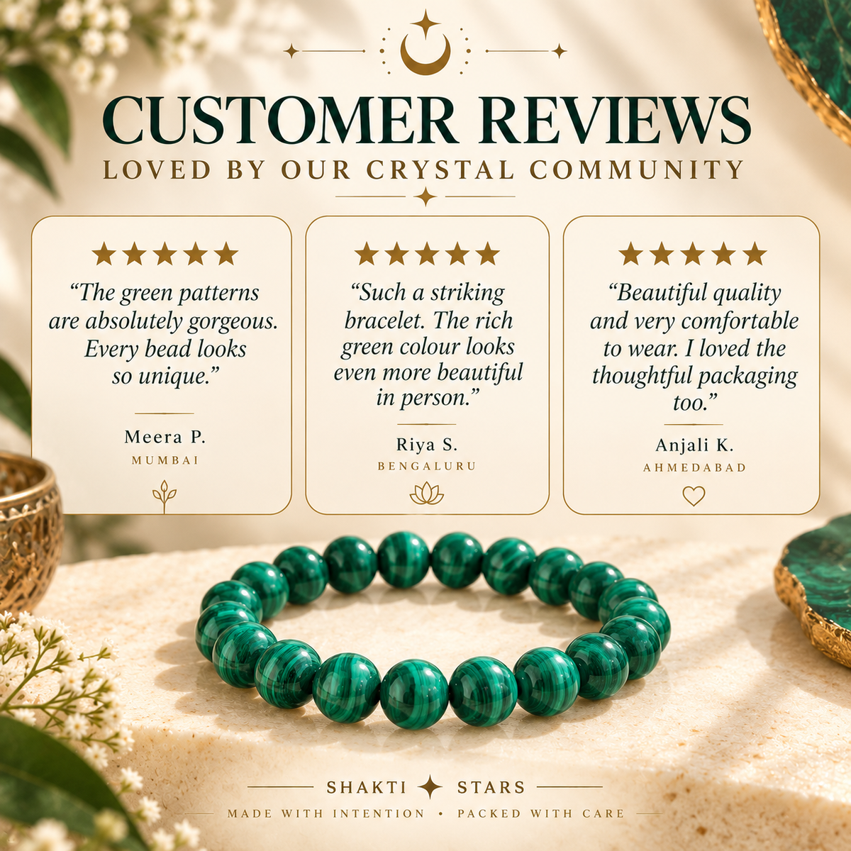 Natural Malachite Bracelet – Transformation, Protection & Heart Healing