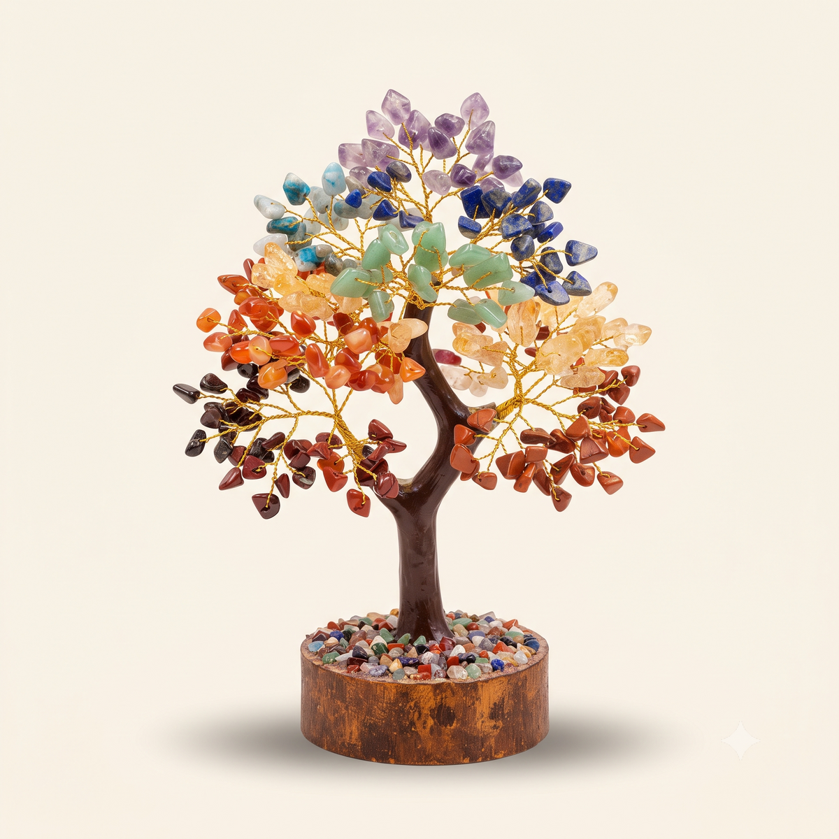 7 Chakra Crystal Tree – 500 Beads | Handcrafted Gemstone Tree for Positive Energy